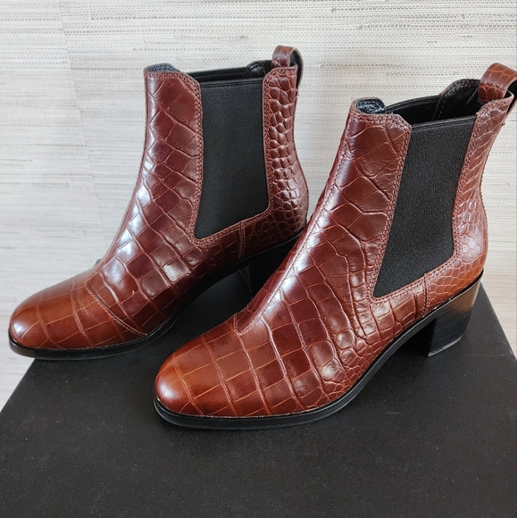 NEW rag & bone Hazel ankle boot, Crocodile brown leather sz 39.5, 9 - Picture 5 of 11